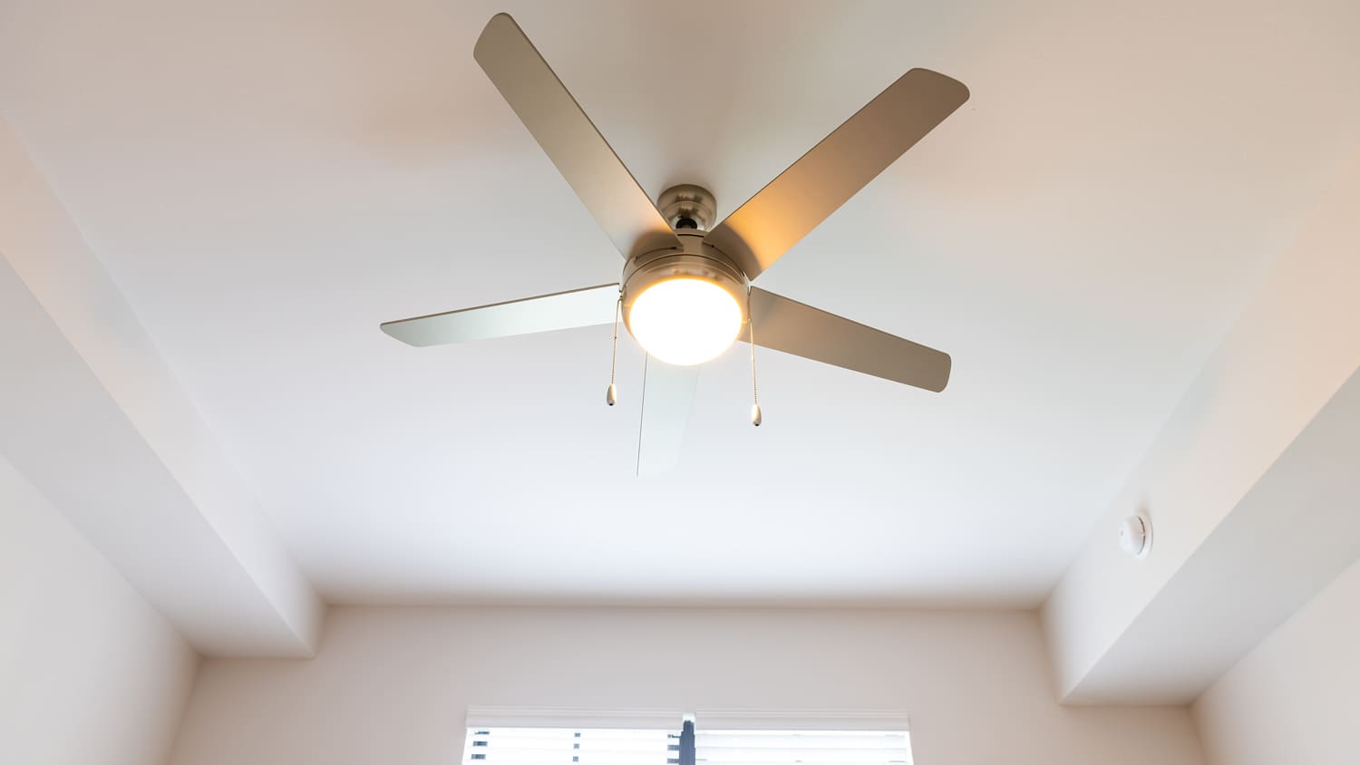 Modern ceiling fan in bedroom