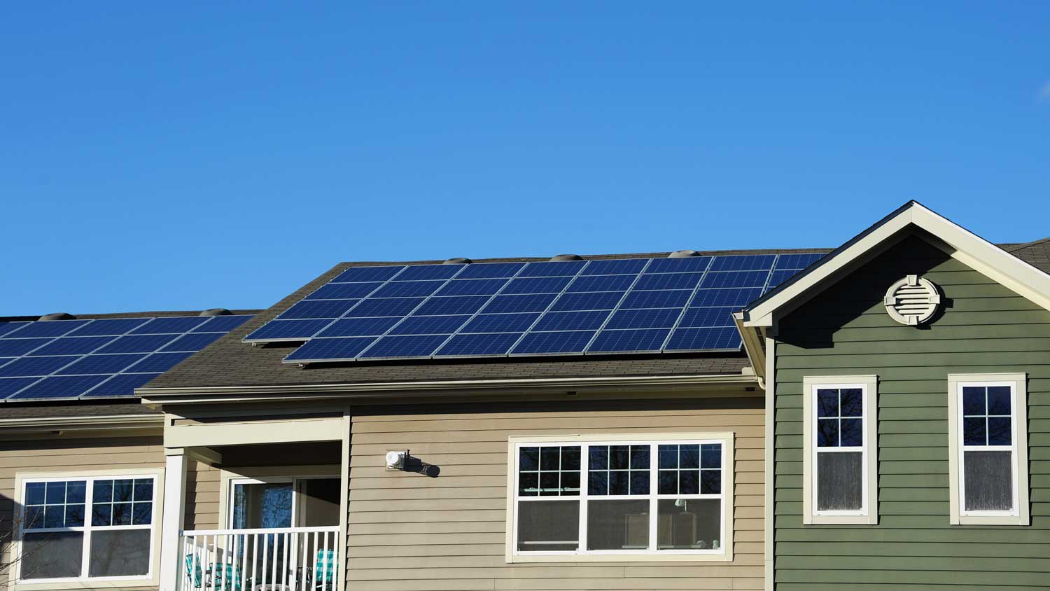 solar panels installed on green roof