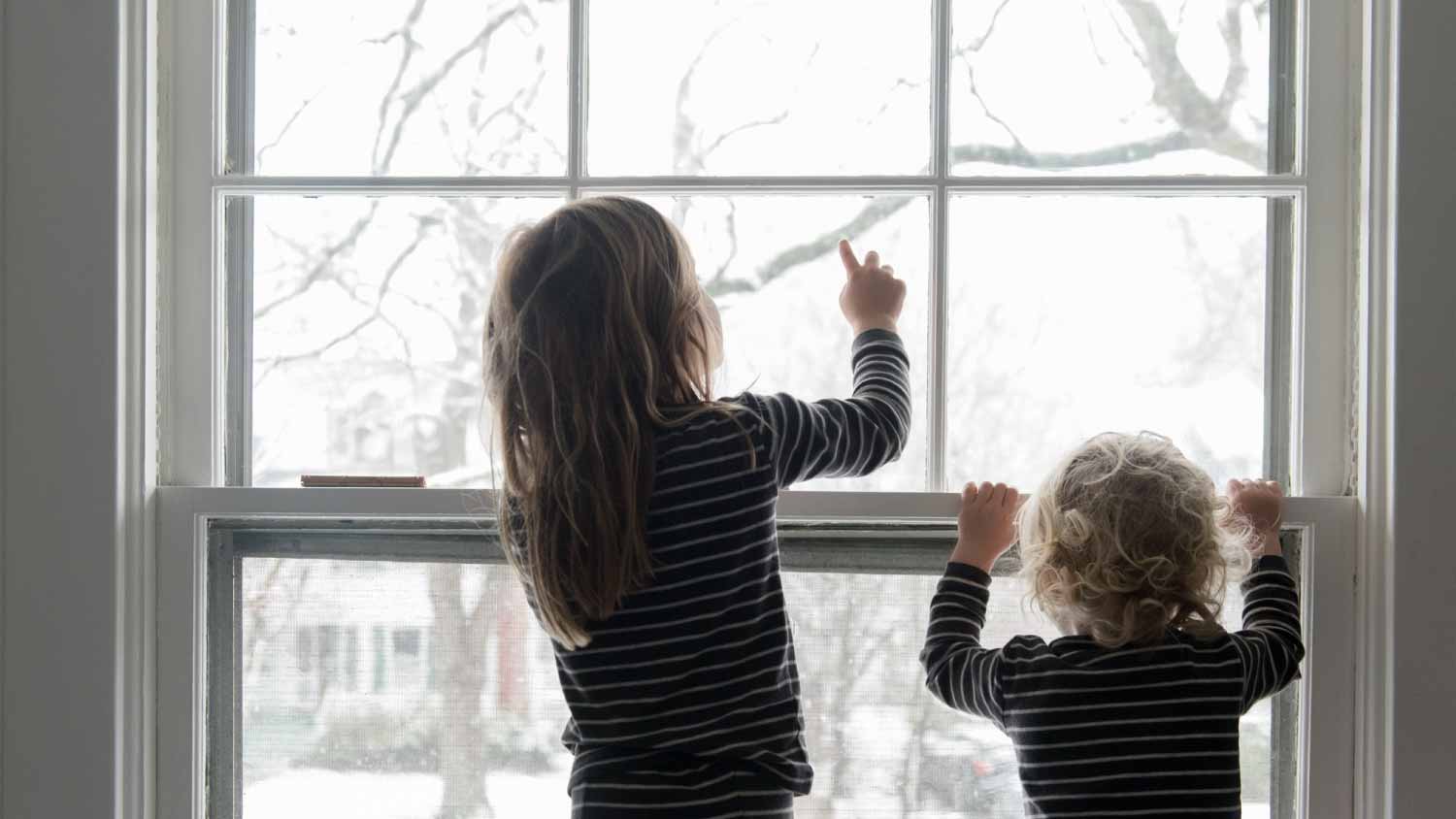 Children by window