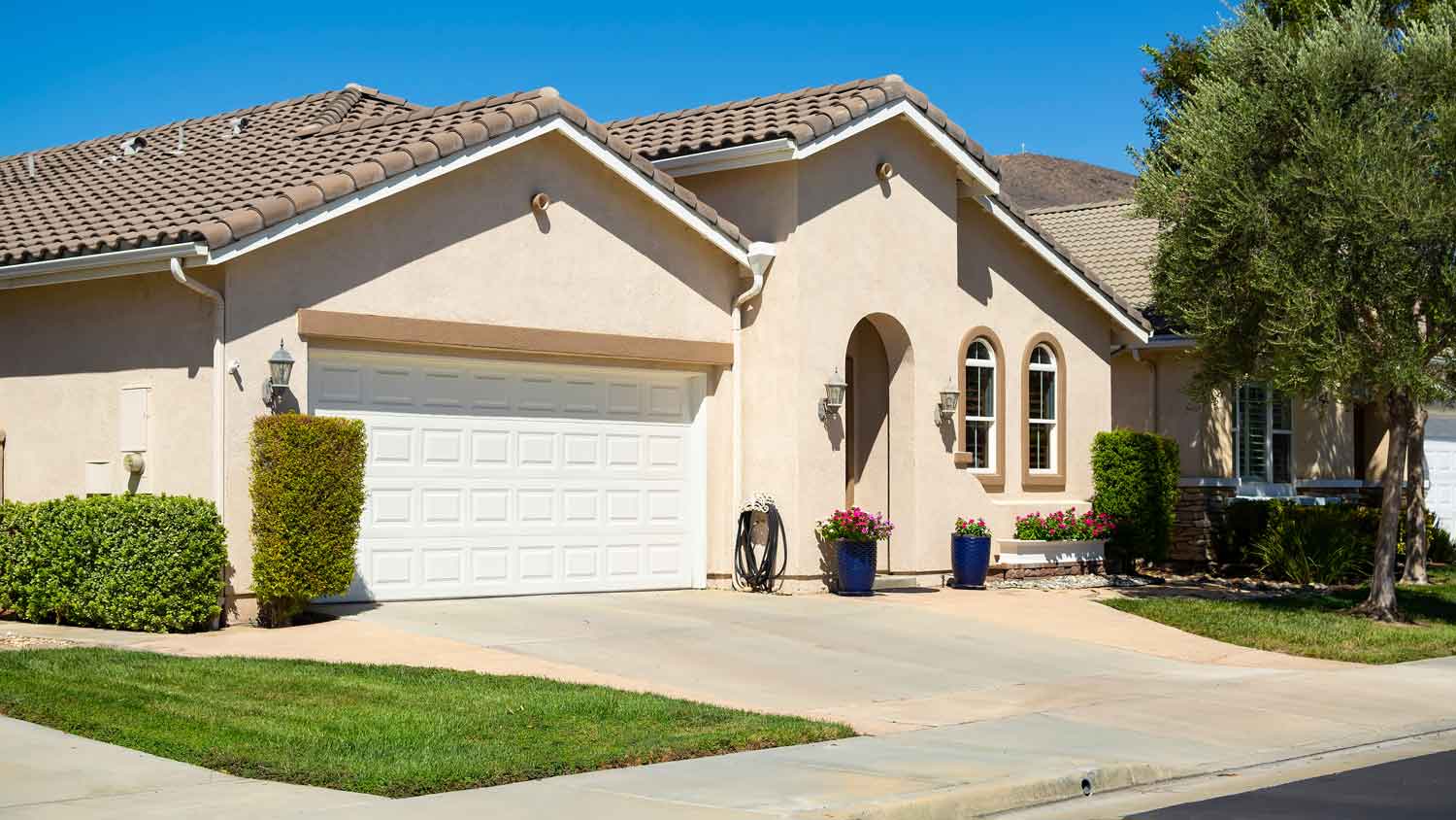 single family stucco house