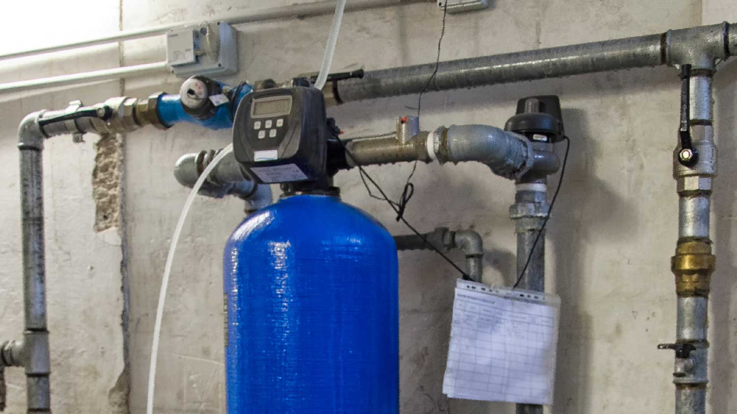 An ion exchange water softener