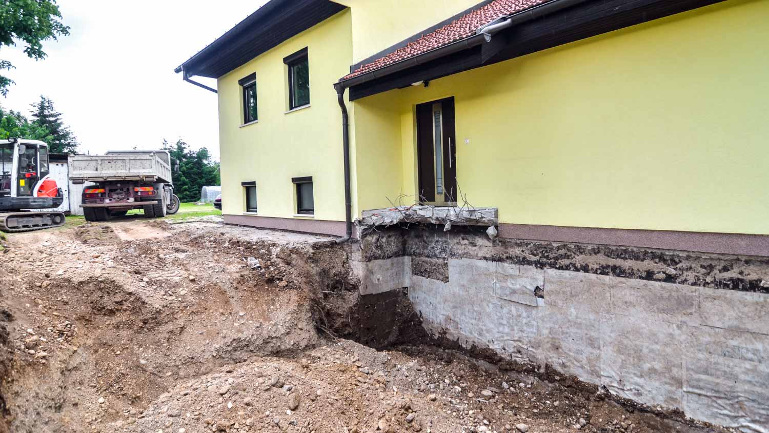 Digging up house foundation