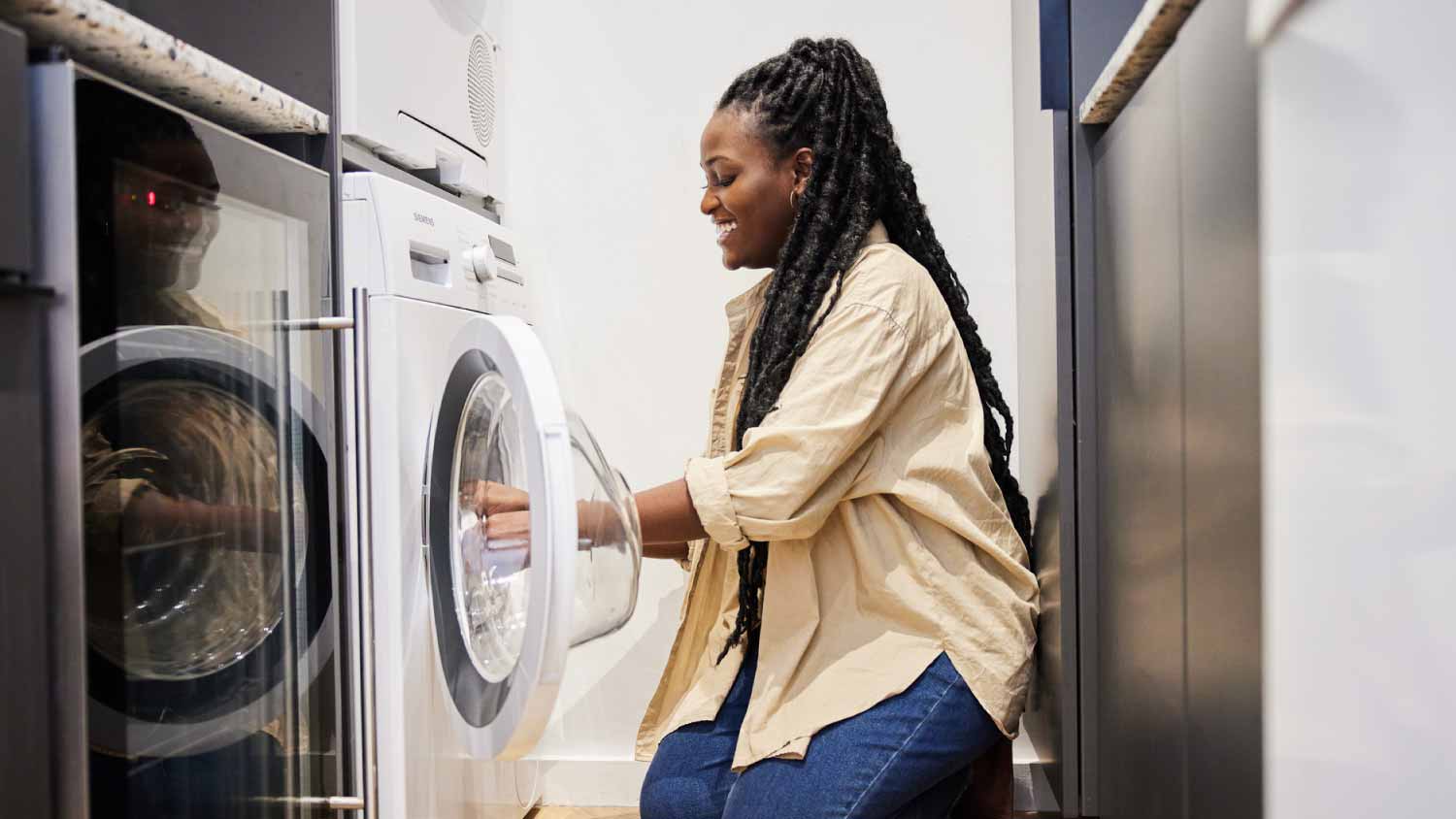 Woman doing laundry