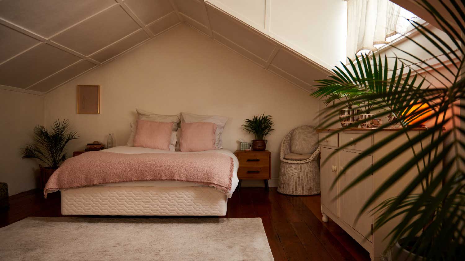 An attic turned into a loft bedroom