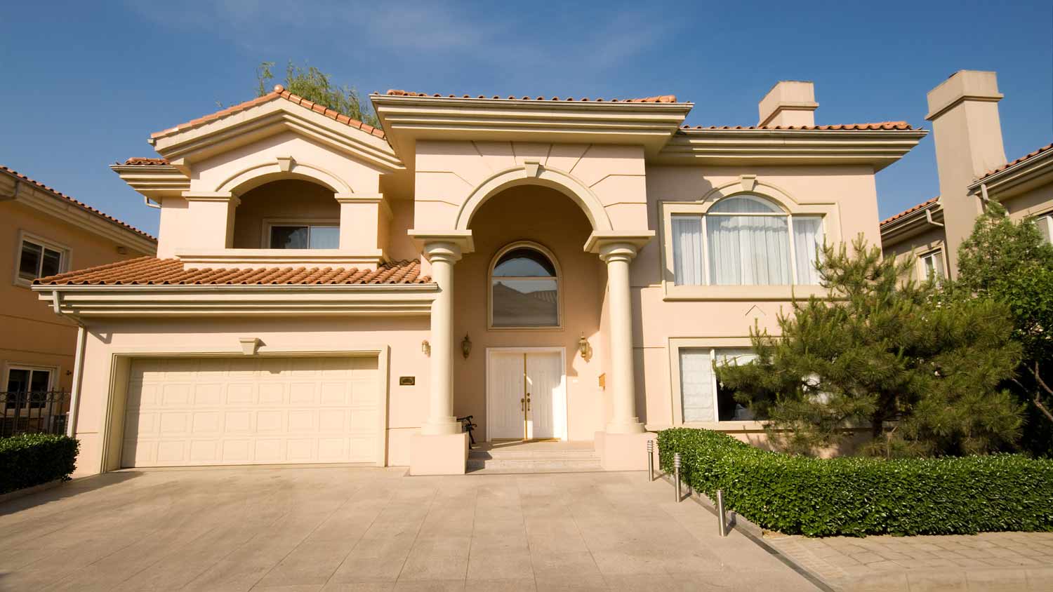 suburban stucco house