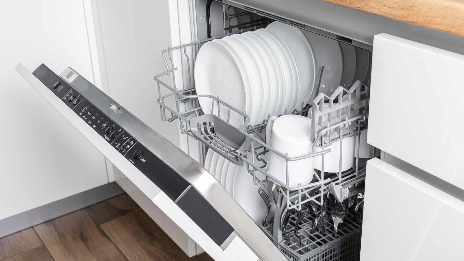Dishwasher with clean dishes