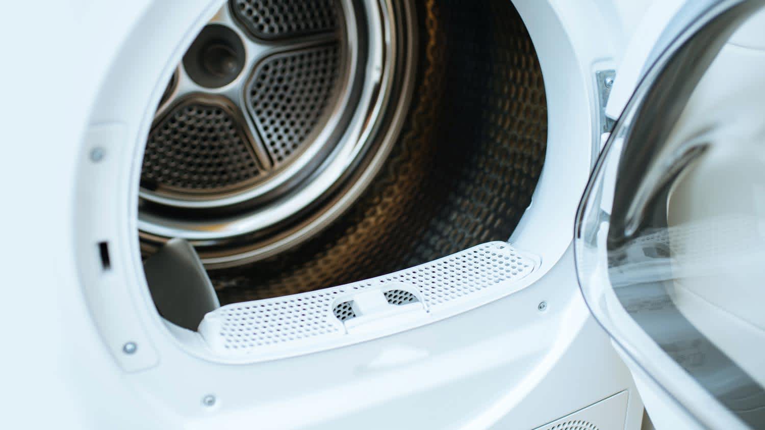 close up of front load dryer