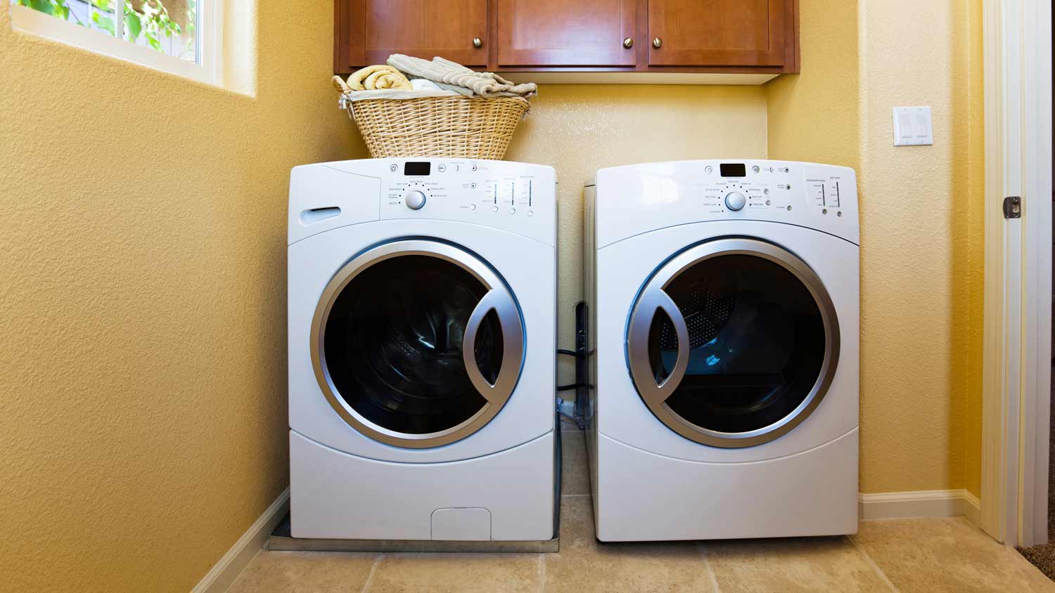 vented dryer in laundry room