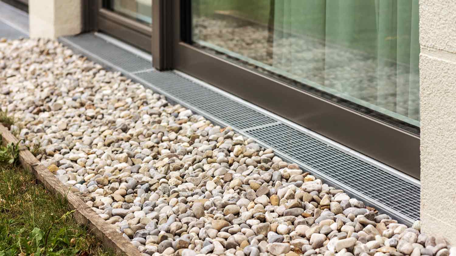 pebbles for water drainage near home