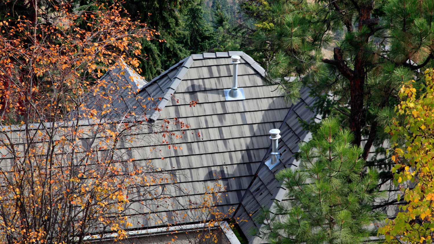Rooftop of home with shingles