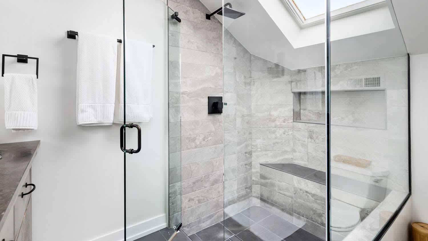 modern walk in shower