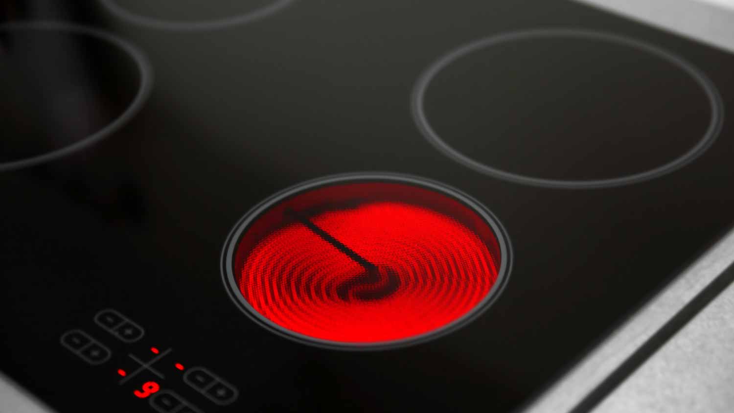 Close up of a electric hob
