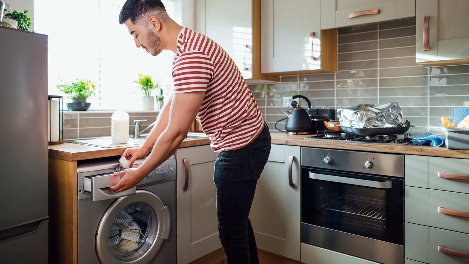 Man doing his laundry