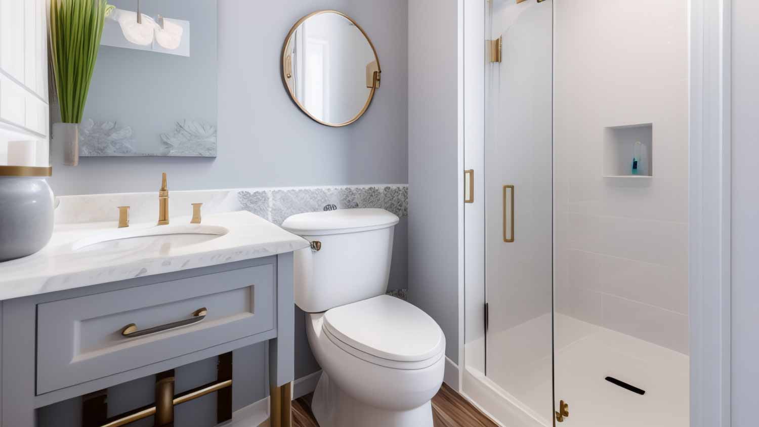 Luxury white and minimal bathroom