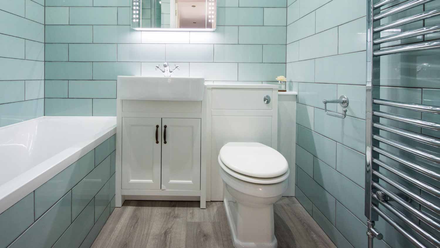 Interior view of a small bathroom