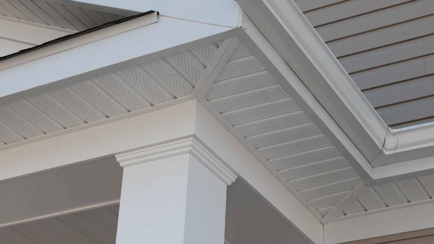 Close up white soffit