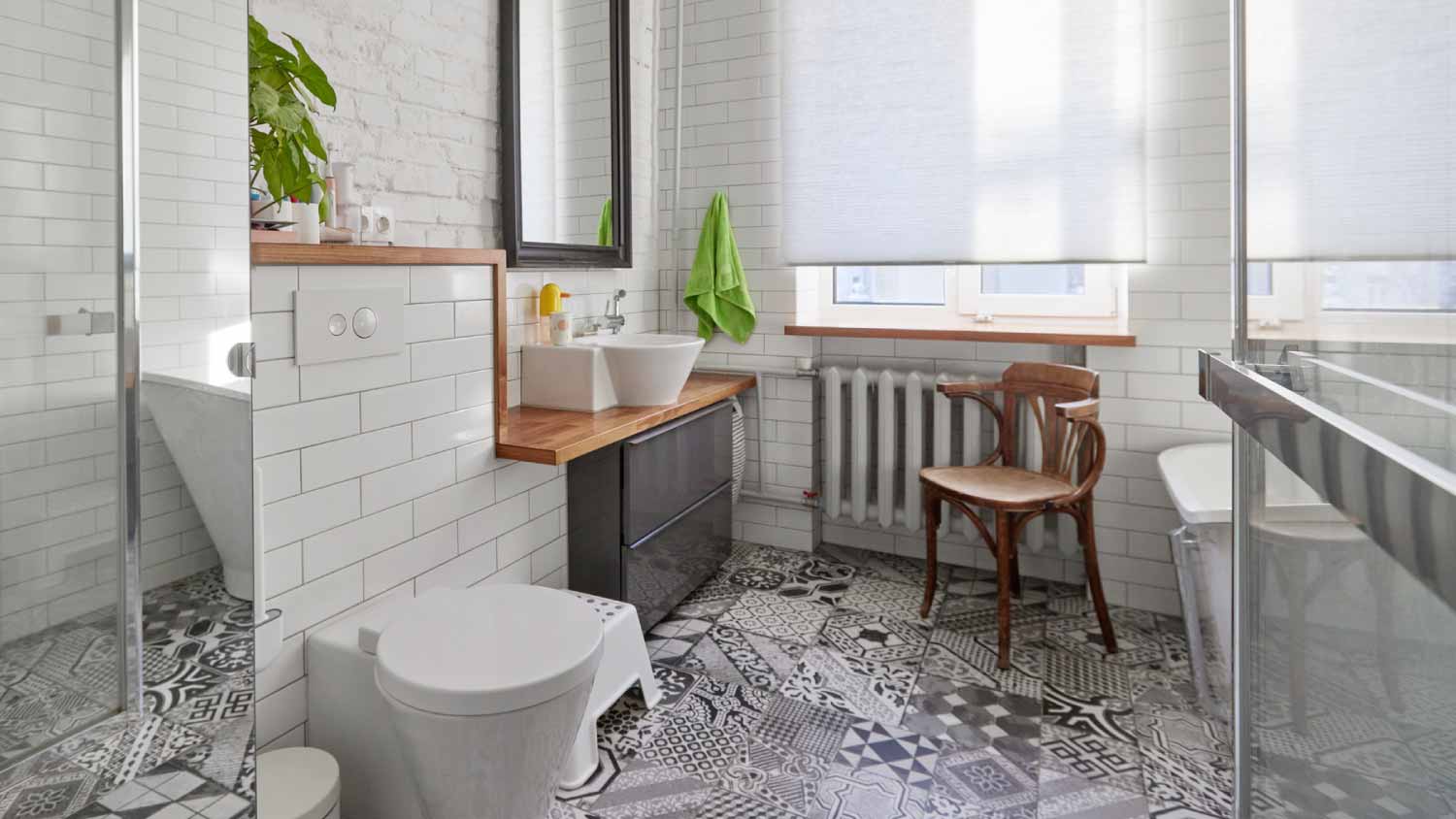 White bathroom interior