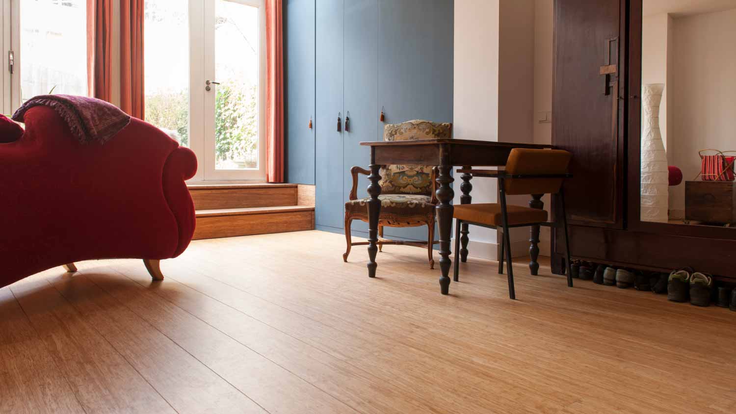 Bamboo floor in bedroom