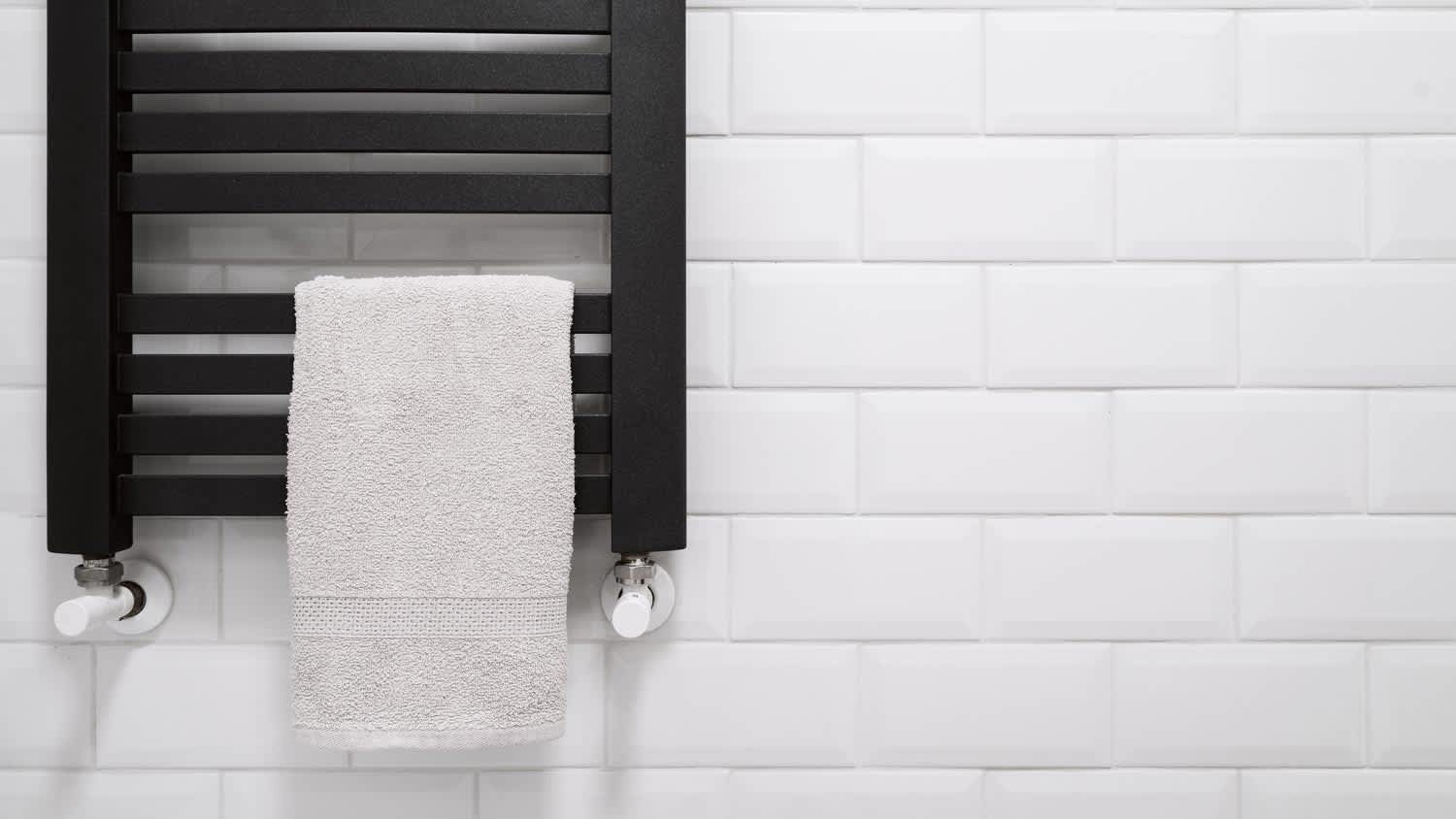 black heated towel warmer