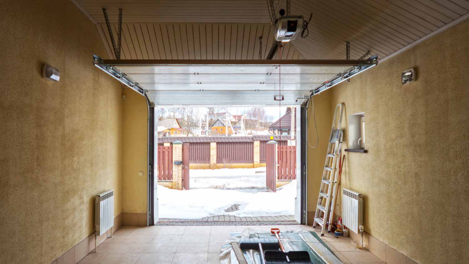Open gate in the garage