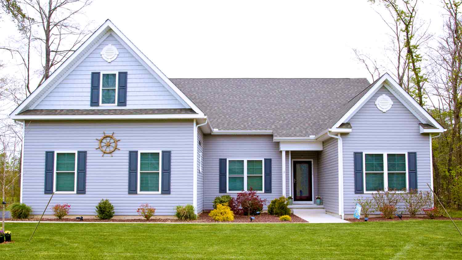 suburban house with gable roof