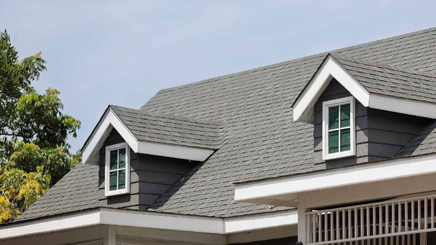 A house with asphalt shingles