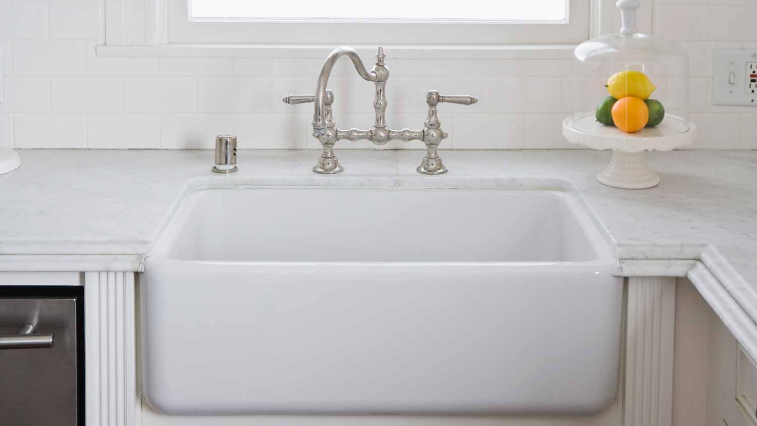 White fireclay sink