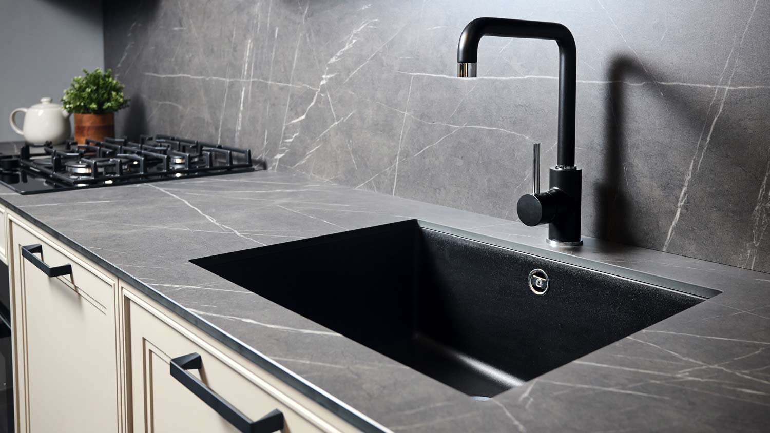 black undermount composite sink