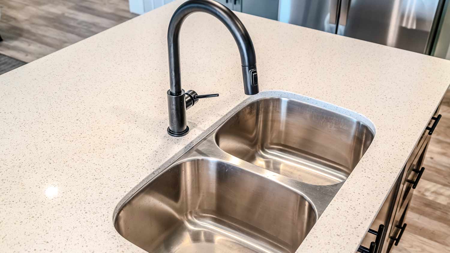 double basin stainless steel sink