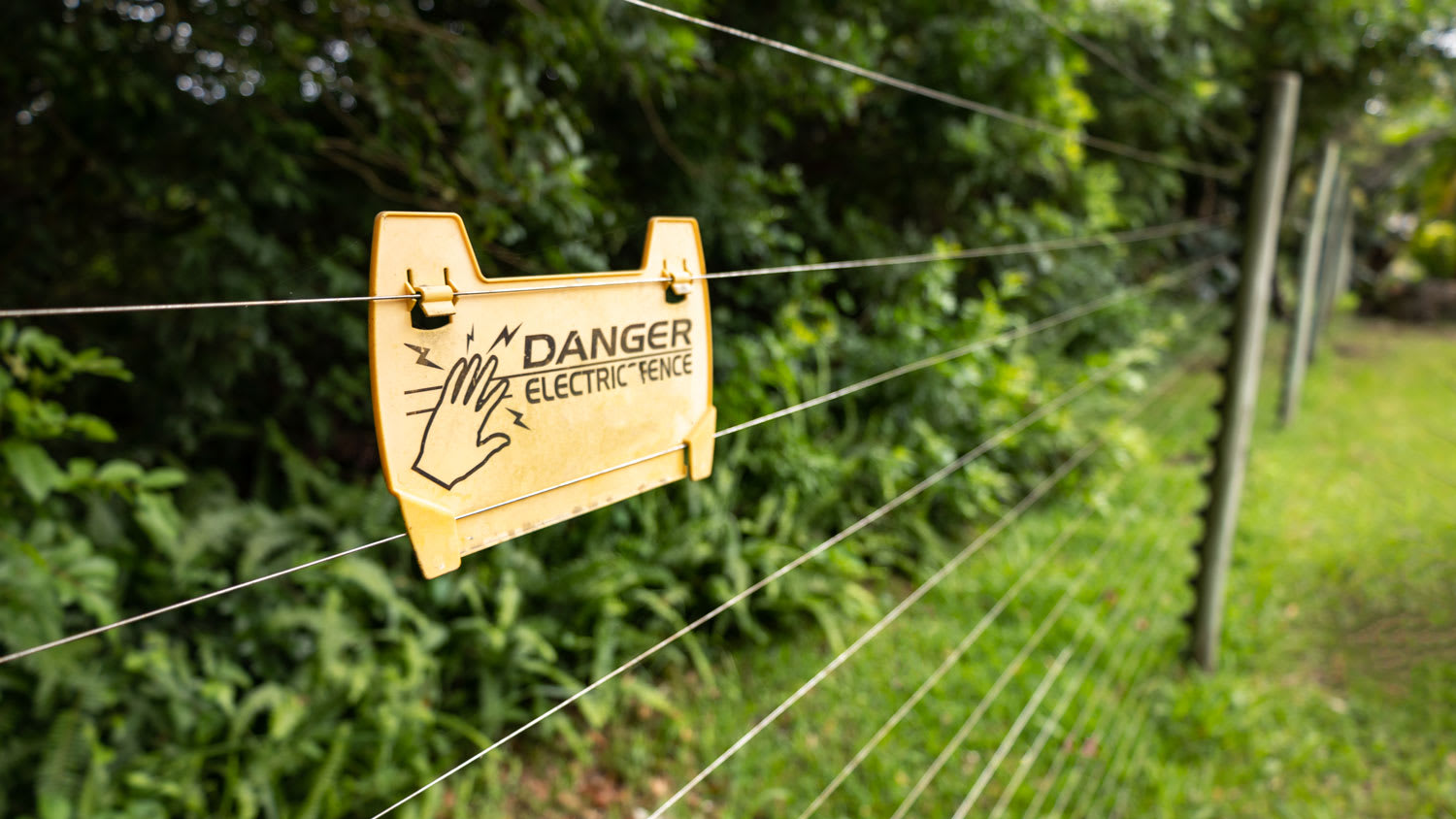 danger sign on electric fence