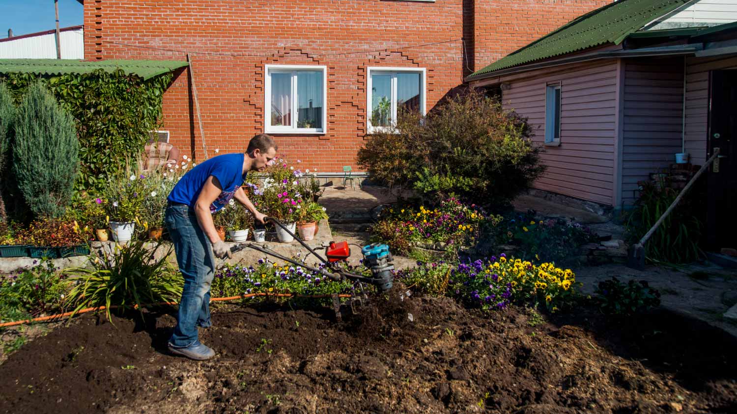 Man working in the garden