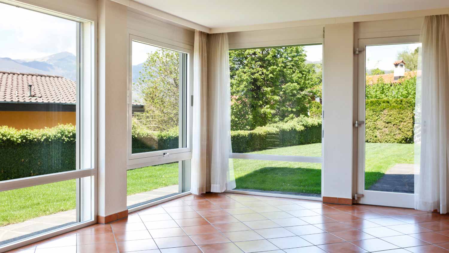 Windows overlooking the garden