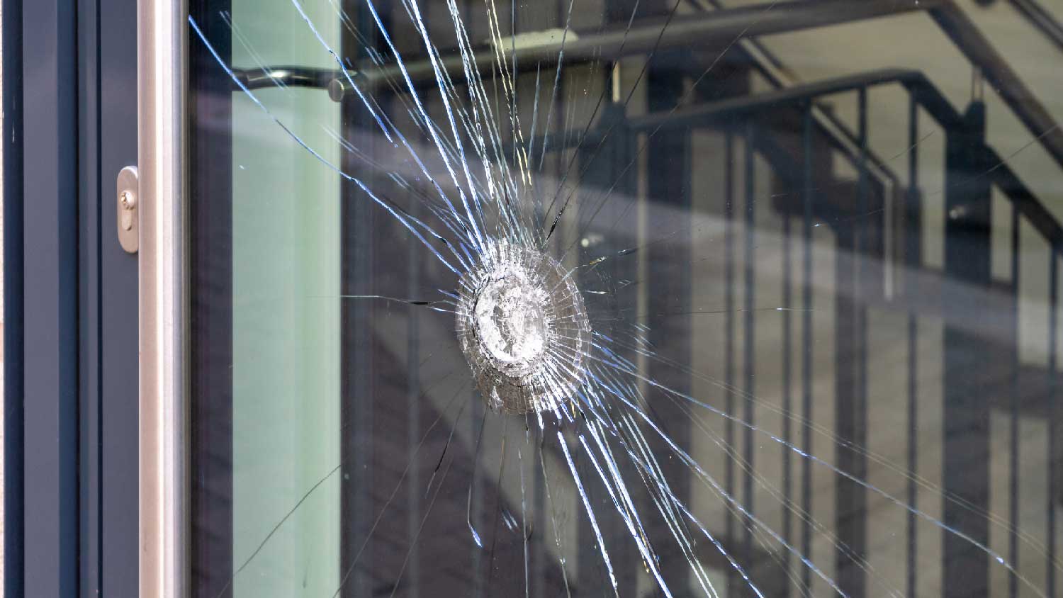 Close-up of a broken window