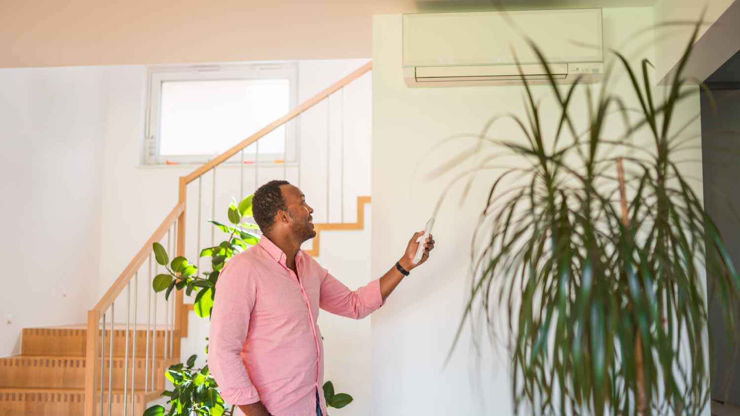 Man using a remote control