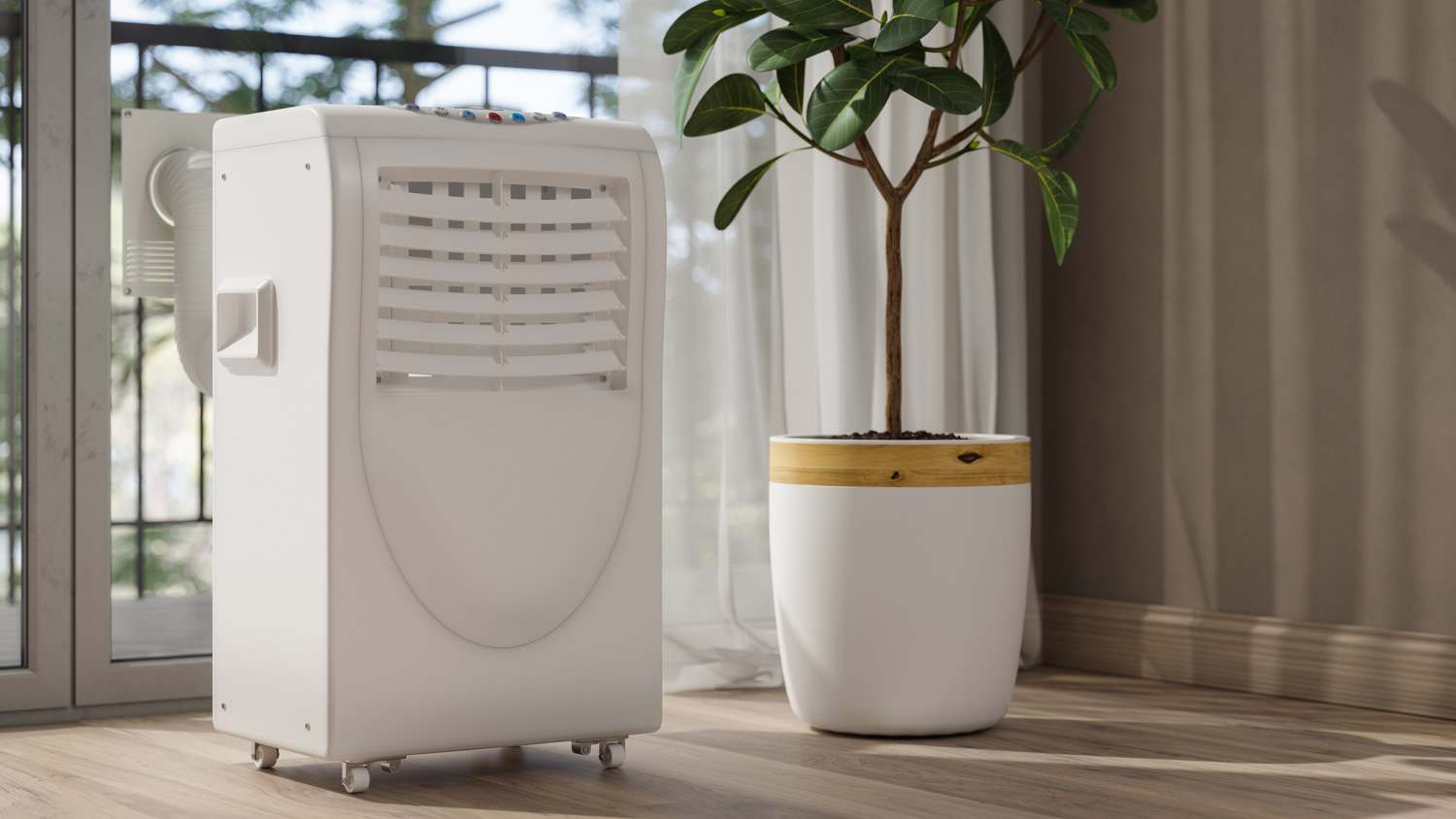 Close-up View Of Portable Air Conditioner In The Room
