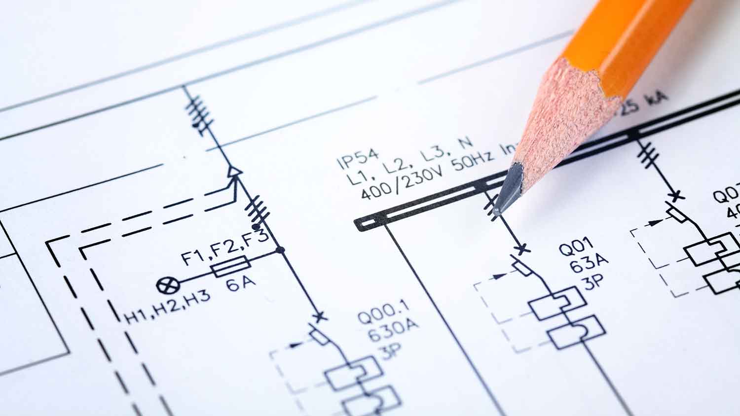 Closeup of a wiring diagram