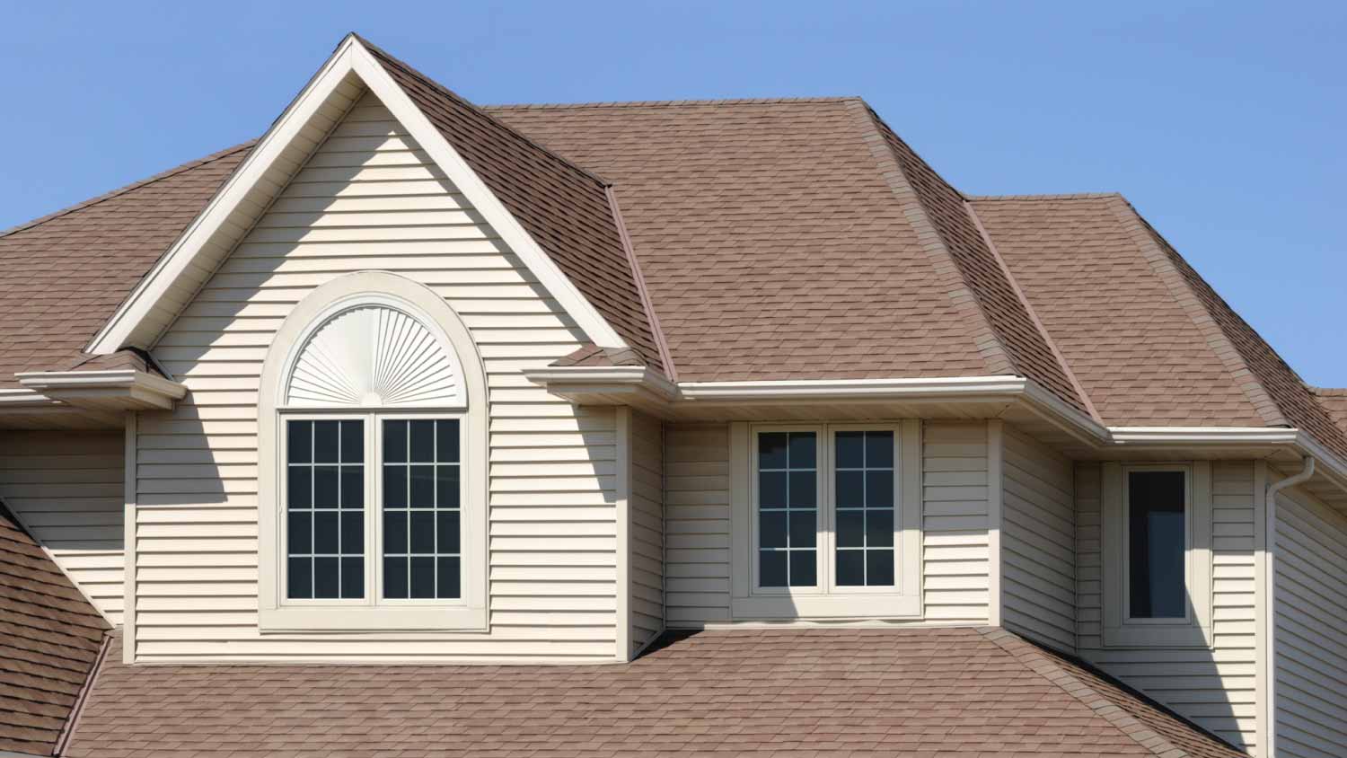 Brown house with vinyl siding