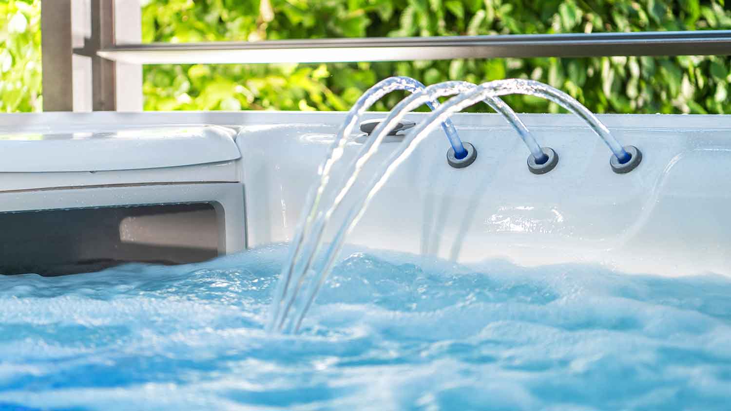 Hot tub jets turned on