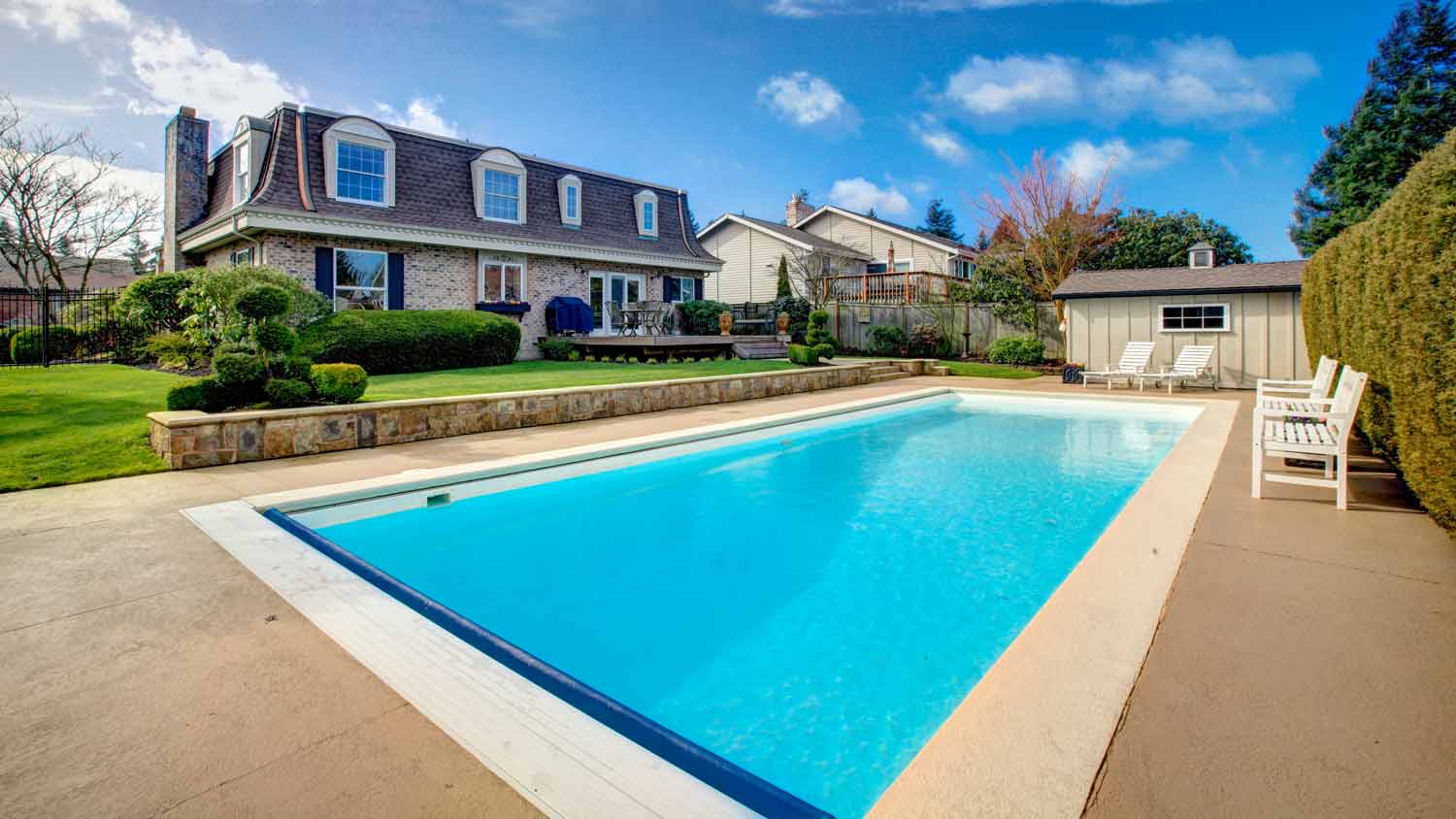 luxury home with large swimming pool