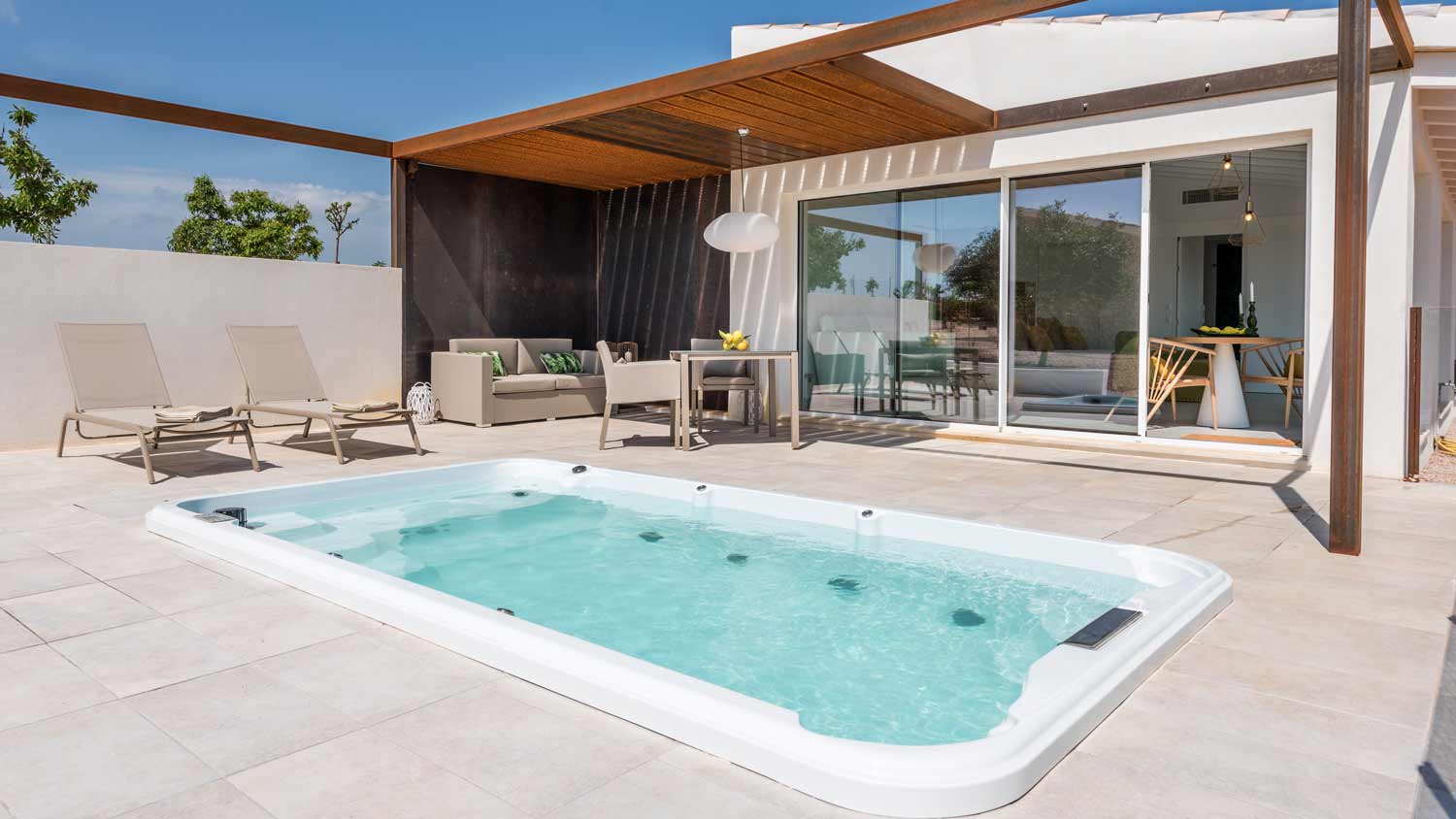 luxury outdoor swim spa