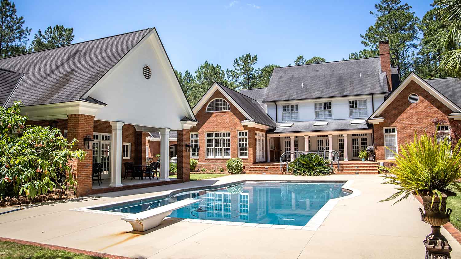 Luxury house with brick pool house
