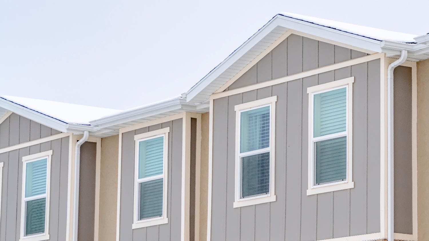 Detail of vertical siding on a house