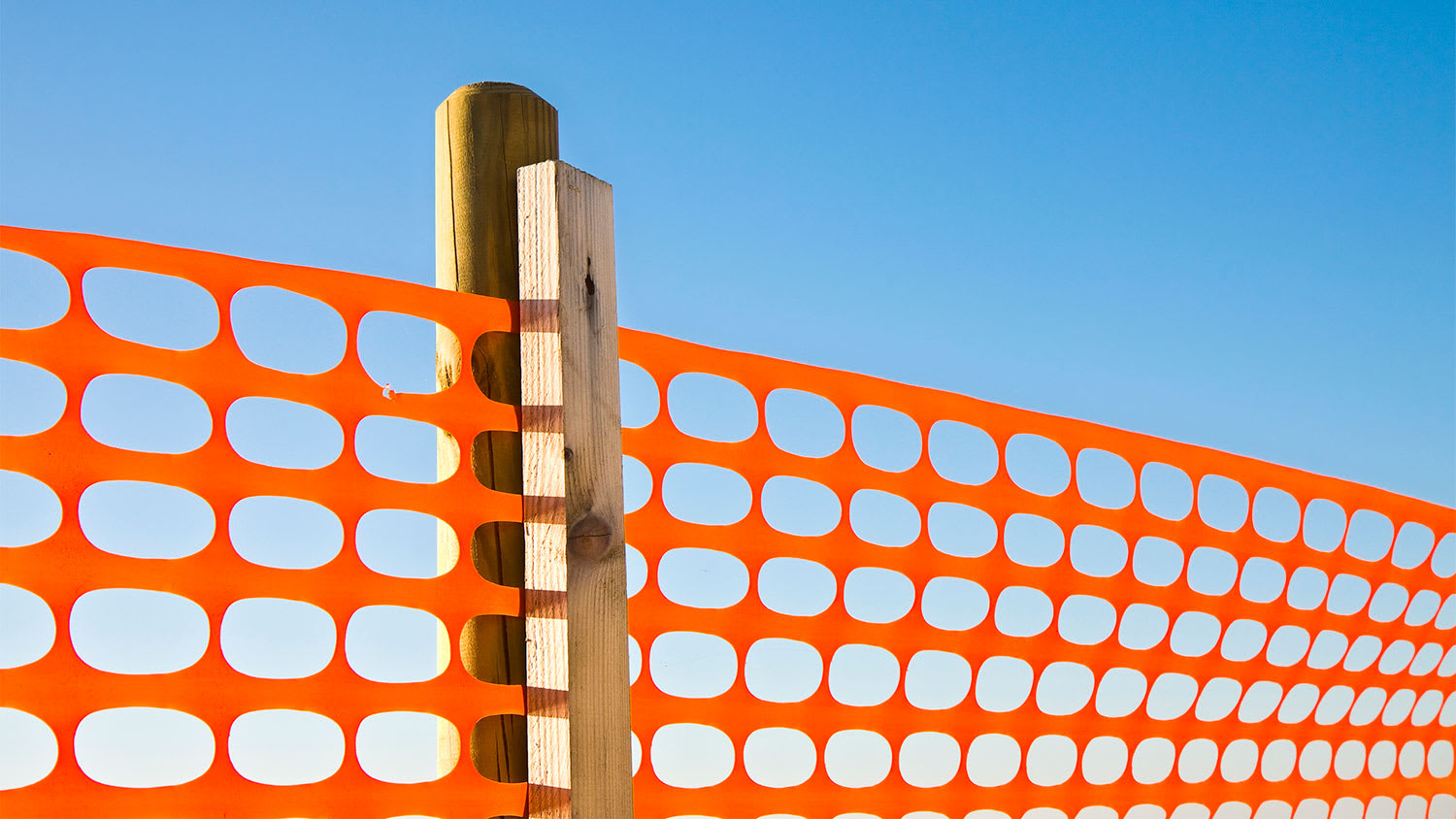 Orange plastic fencing