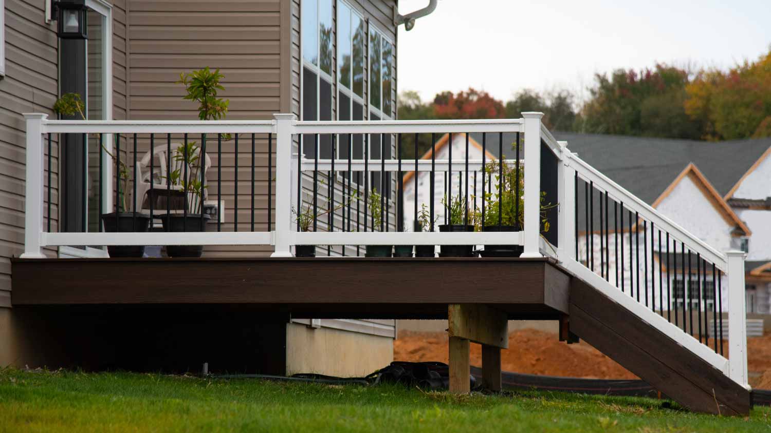 White railing on the veranda