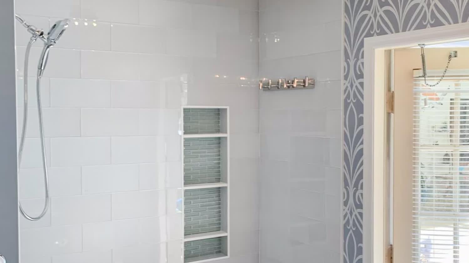 Blue master bathroom
