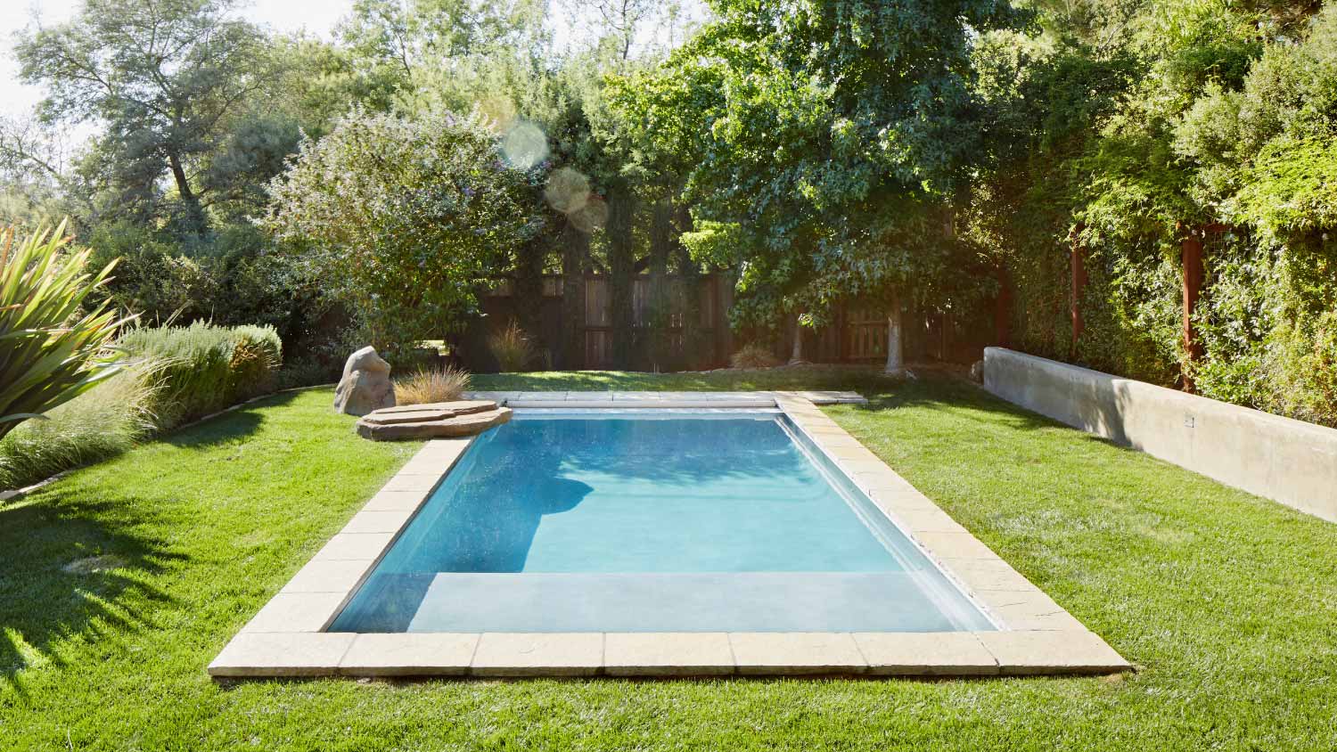 Small pool in backyard
