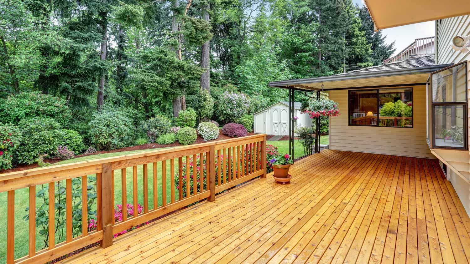 Wooden deck of house