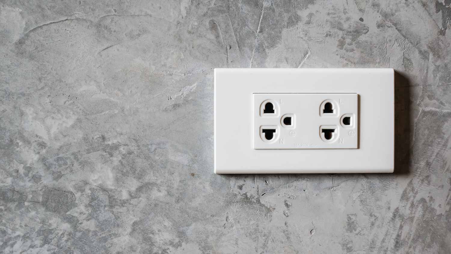 Electrical outlet on wall