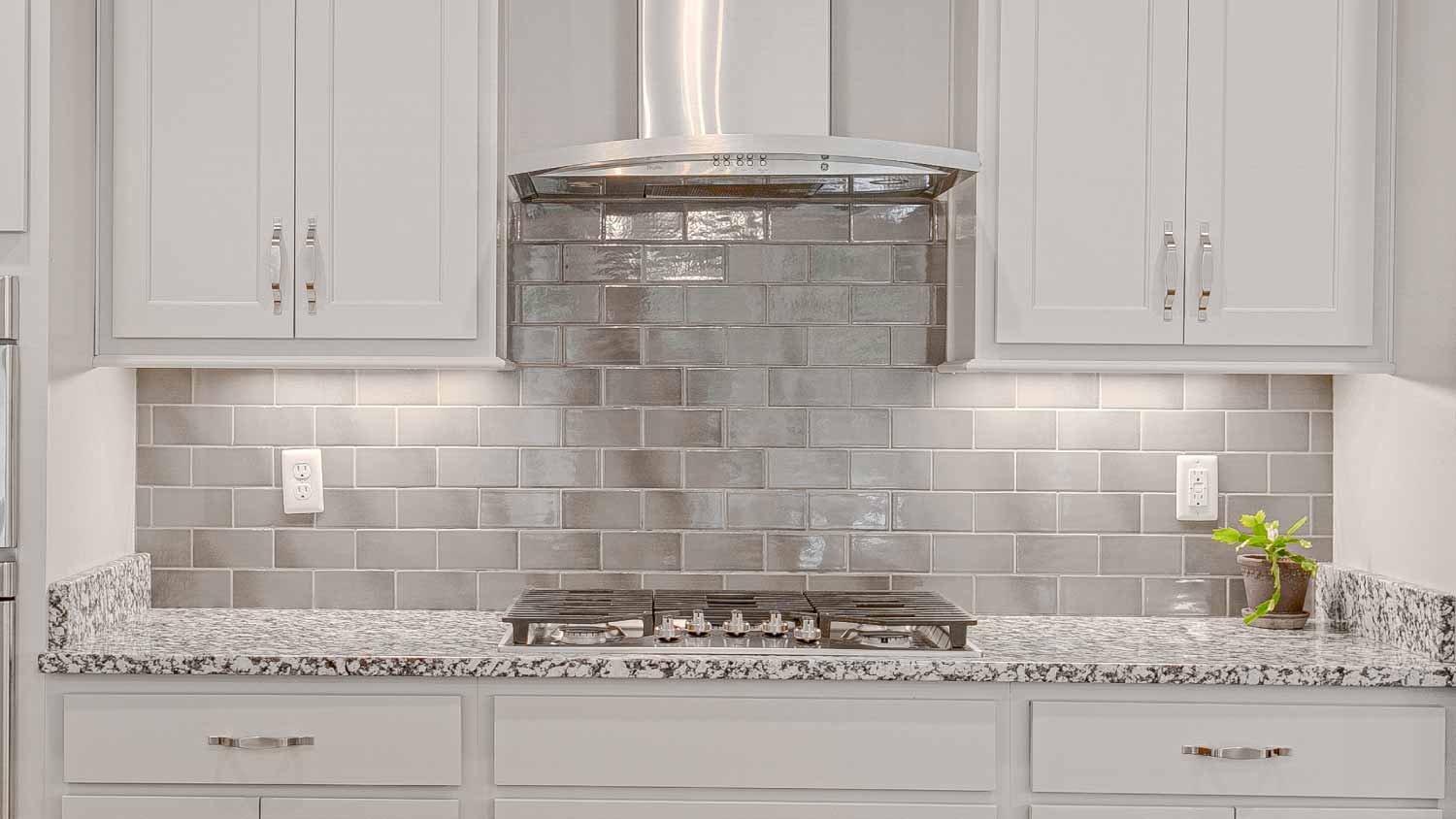 Bright white large modern kitchen
