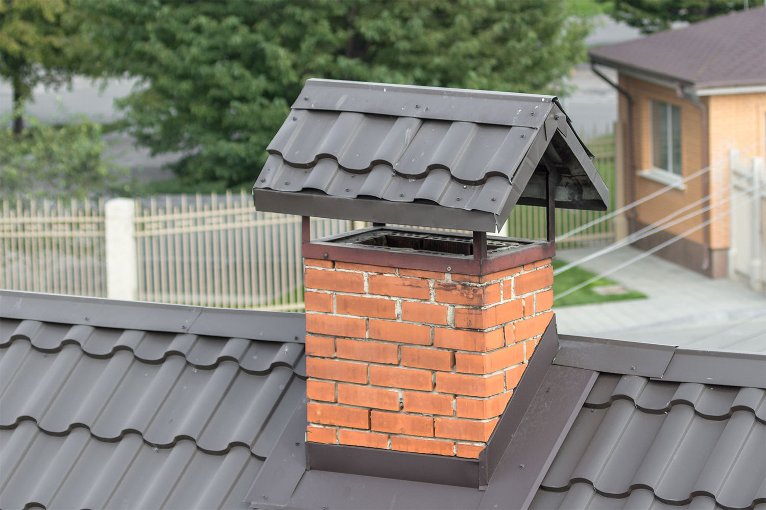 roof with chimney cap